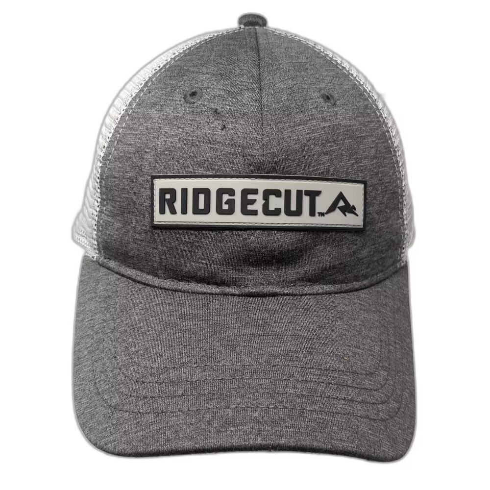 Ridgecut Trucker Hat Gray White OS Mesh Snapback Adjustable Patch Logo Hat